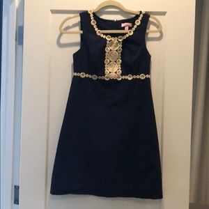 Navy and Gold Lilly Dress